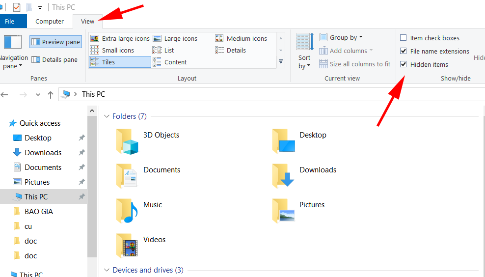 cách mở file ẩn trong USB
