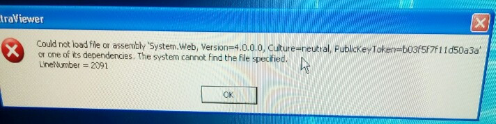cannot load system web dll