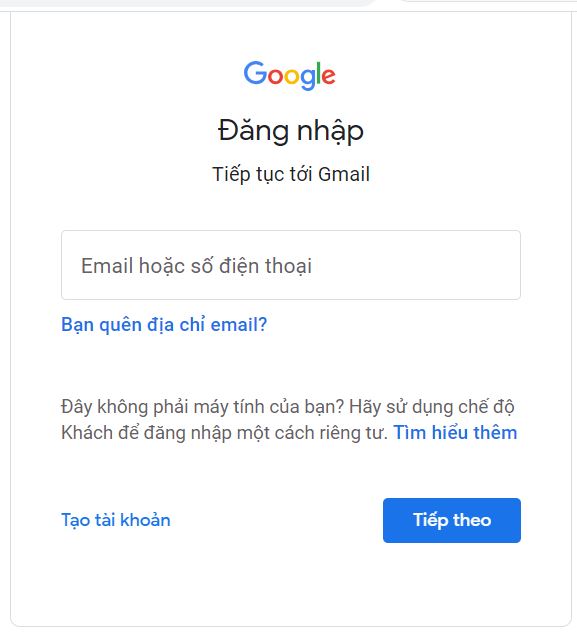 tạo tài khoản gmail 1