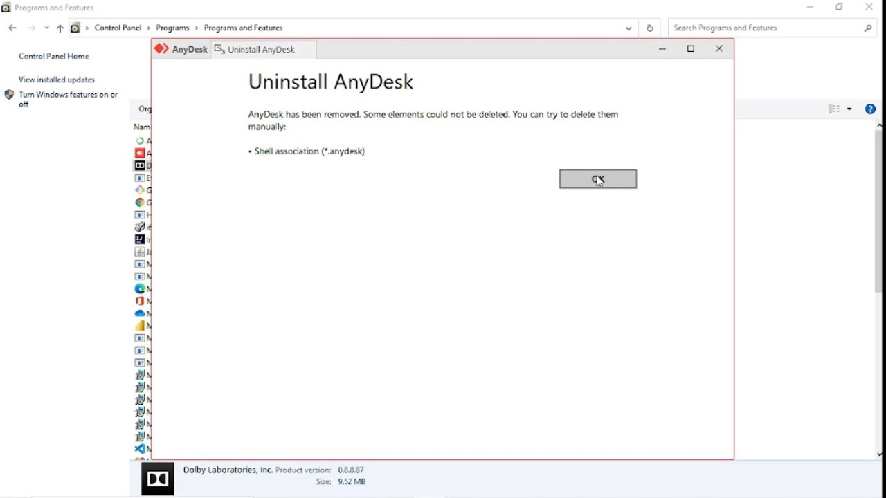 Uninstall AnyDesk to Stop AnyDesk Access