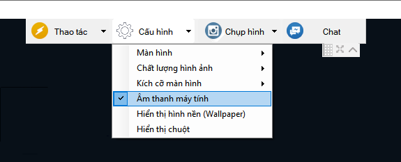 Bật âm thanh máy tính khi đang điều khiển