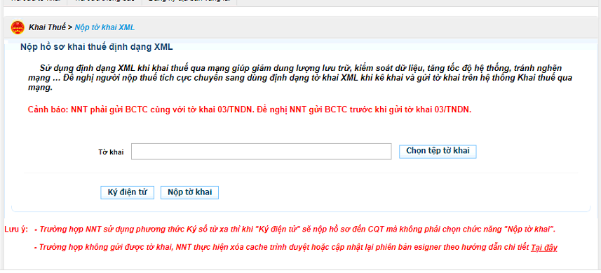 Cách sửa lỗi không bấm được vào nút Chọn tệp tờ khai trên website của Tổng Cục Thuế