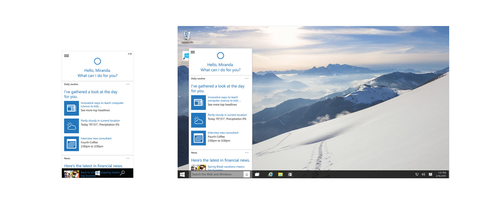 Cortana trong Windows 10