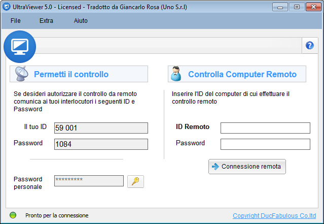 Phiên bản UltraViewer tiếng Ý - UltraViewer Italian version