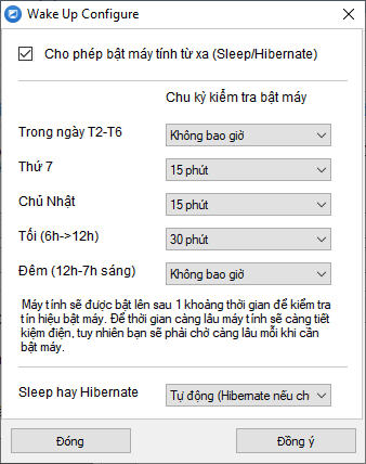 Cấu hình bật máy tính từ xa