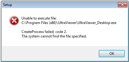 UltraViewer Create Process Failed 2