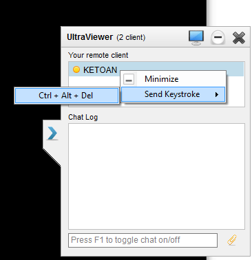 Send Ctrl + Alt + Del