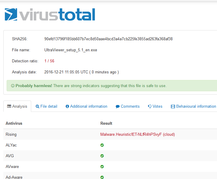UltraViewer is no longer being mistakenly detected as Trojan by BitDefender