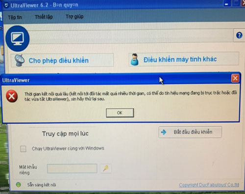 Thời gian kết nối quá lâu trên Windows XP