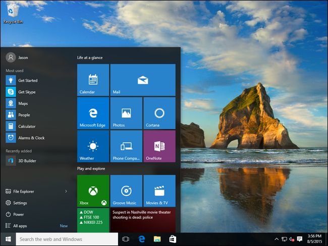 Desktop của Windows 10 đã hiện ra và bạn đã có thể sử dụng WIndows 10